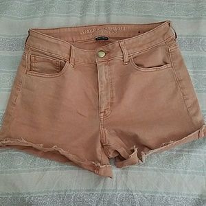 Orange hi-rise American Eagle shorts